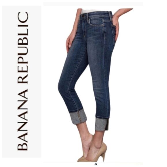 Banana Republic Cuffed Jean Capri sz 2P - Picture 2 of 13